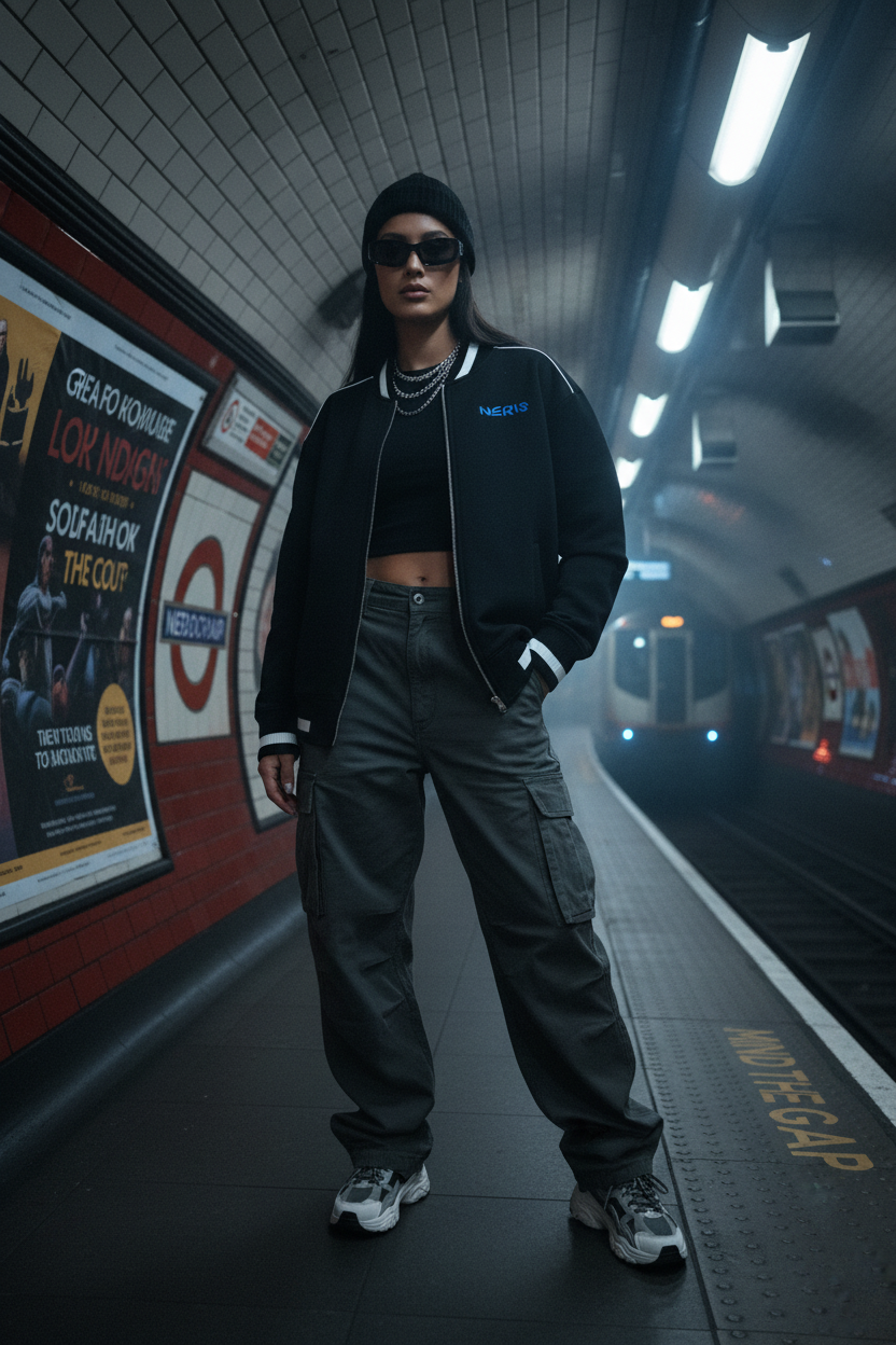 Contrast Piping Zip Bomber Jacket